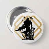 Badge Rond 7,6 Cm Lord Ayyappan (Devant & derrière)