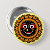 Badge Rond 7,6 Cm Lord Jagannath Dévotion - Hare Krishna (Devant & derrière)