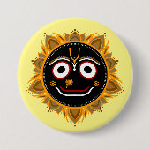 Badge Rond 7,6 Cm Lord Jagannath Dévotion - Hare Krishna (Devant)