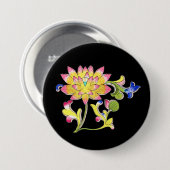 Badge Rond 7,6 Cm Lotus Fleurs et Vins (Devant & derrière)