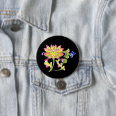 Badge Rond 7,6 Cm Lotus Fleurs et Vins (En situation)