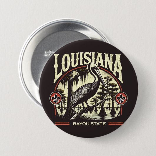 Badge Rond 7,6 Cm Louisiane (Devant & derrière)