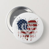 Badge Rond 7,6 Cm Love American Flag (Devant & derrière)