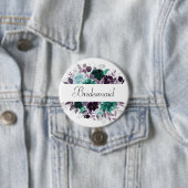 Badge Rond 7,6 Cm Love Bloom | Rustic Blue Red Garland (En situation)