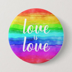 Badge Rond 7,6 Cm Love is Love Gay pride Rainbow Button