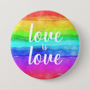Badge Rond 7,6 Cm Love is Love Gay pride Rainbow Button