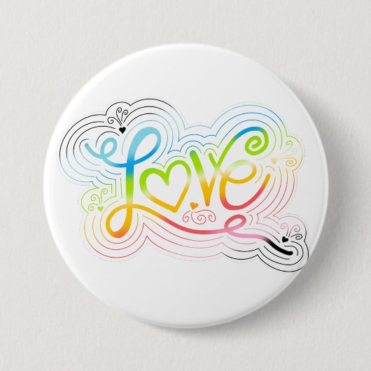 Badge Rond 7,6 Cm Love Swirl Doodle Queer Pride Drapeau (Devant)