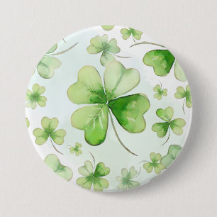 Badge Rond 7,6 Cm Lucky Watercolor Trèfle à Quatre Feuilles Maman Pa