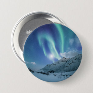 Badge Rond 7,6 Cm Lumières du Nord Norvège