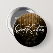 Badge Rond 7,6 Cm Lumières en cascade Sweet 16 Gold ID790 (Devant & derrière)