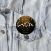 Badge Rond 7,6 Cm Lumières en cascade Sweet 16 Gold ID790 (En situation)