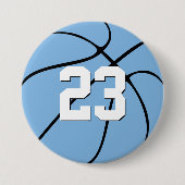 Badge Rond 7,6 Cm Lumineuse Carolina Bleu Joueur Nombre Sport (Devant)