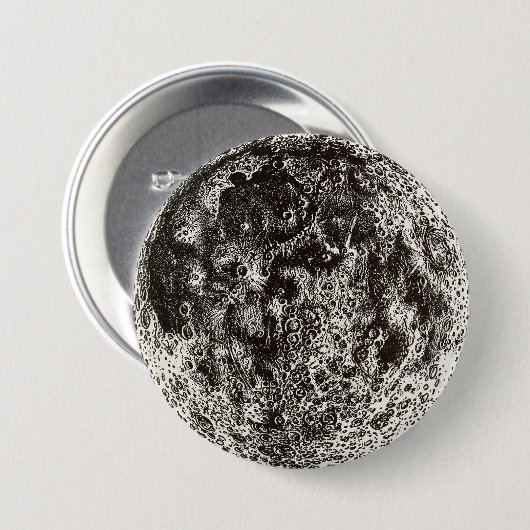 Badge Rond 7,6 Cm Lune (Devant & derrière)