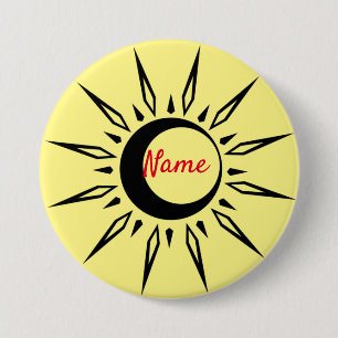 Badge Rond 7,6 Cm Lune de la lune de soleil brillante Thunder_Cove