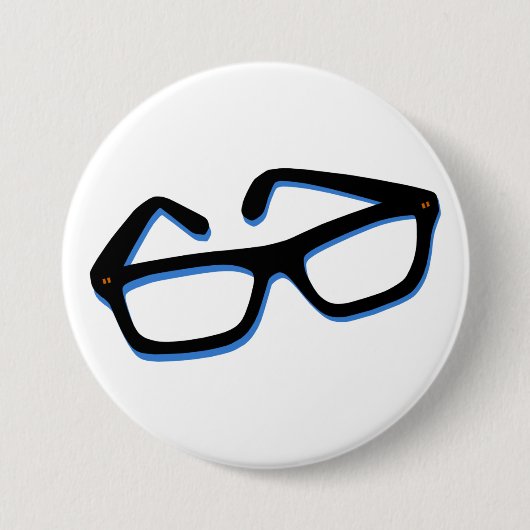Badge Rond 7,6 Cm Lunettes de nerd cool (Devant)