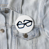 Badge Rond 7,6 Cm Lunettes de nerd cool (En situation)