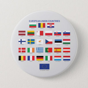 Badge Rond 7,6 Cm L'Union européenne marque les pays de l'UE