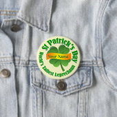 Badge Rond 7,6 Cm Lutin St Patrick   le plus grand (En situation)