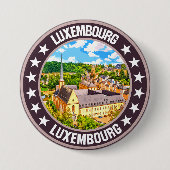 Badge Rond 7,6 Cm Luxembourg (Devant)