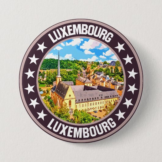 Badge Rond 7,6 Cm Luxembourg (Devant)