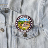 Badge Rond 7,6 Cm Luxembourg (En situation)