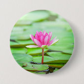Badge Rond 7,6 Cm Lys d'eau rose (Devant)
