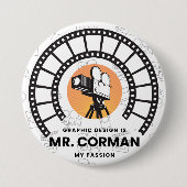 Badge Rond 7,6 Cm M. Corman Pin (Devant)