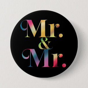 Badge Rond 7,6 Cm M. & M. Gay Bachelor Party Mariage gay