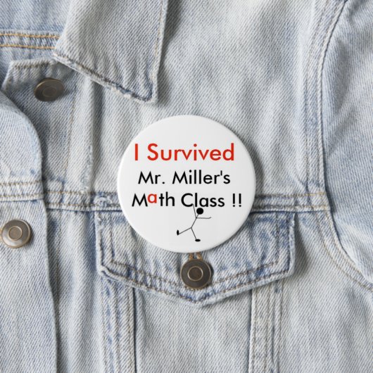 Badge Rond 7,6 Cm M. Millers Math Class (En situation)