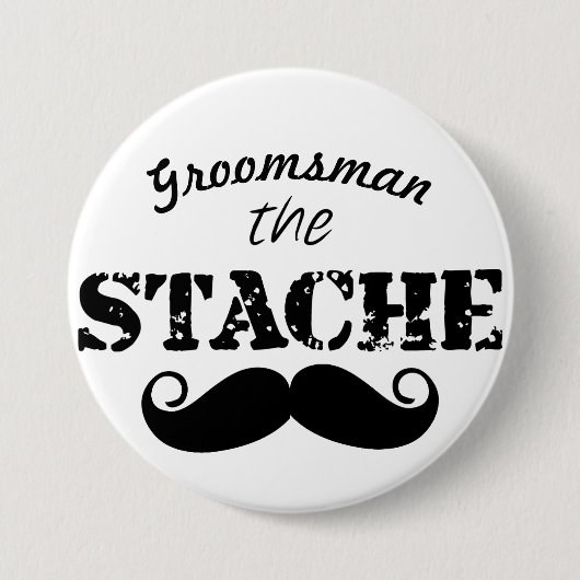 Badge Rond 7,6 Cm M. Mustache Hipster Motif (Devant)