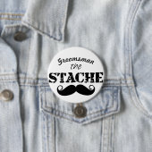 Badge Rond 7,6 Cm M. Mustache Hipster Motif (En situation)