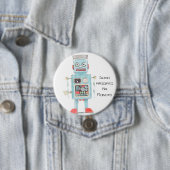 Badge Rond 7,6 Cm M. Roboto d'arigato de Domo (En situation)