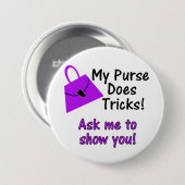 Badge Rond 7,6 Cm Ma bourse fait des tours (Devant & derrière)