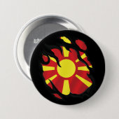 Badge Rond 7,6 Cm Macédoine déchiré (Devant & derrière)