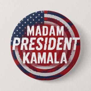 Badge Rond 7,6 Cm Madame la Présidente Kamala Harris