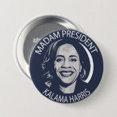 Badge Rond 7,6 Cm Madame la Présidente Kamala Harris (Devant & derrière)