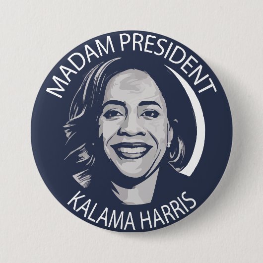 Badge Rond 7,6 Cm Madame la Présidente Kamala Harris (Devant)