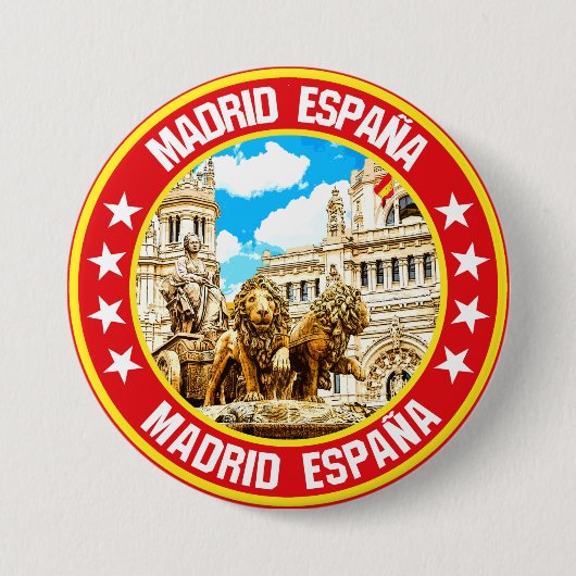 Badge Rond 7,6 Cm Madrid (Devant)