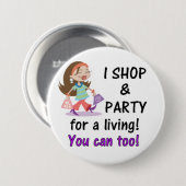 Badge Rond 7,6 Cm Magasin et partie (Devant & derrière)