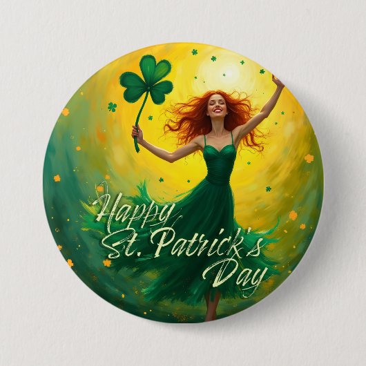 Badge Rond 7,6 Cm Magique St. Patrick's Day (Devant)