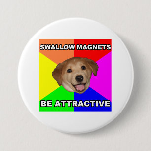 Badge Rond 7,6 Cm Magnet d'hirondelle de chien de conseil