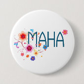 Badge Rond 7,6 Cm MAHA Floral (Devant)