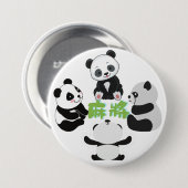 Badge Rond 7,6 Cm Mahjong Panda Cute Funny (Devant & derrière)