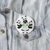Badge Rond 7,6 Cm Mahjong Panda Cute Funny (En situation)