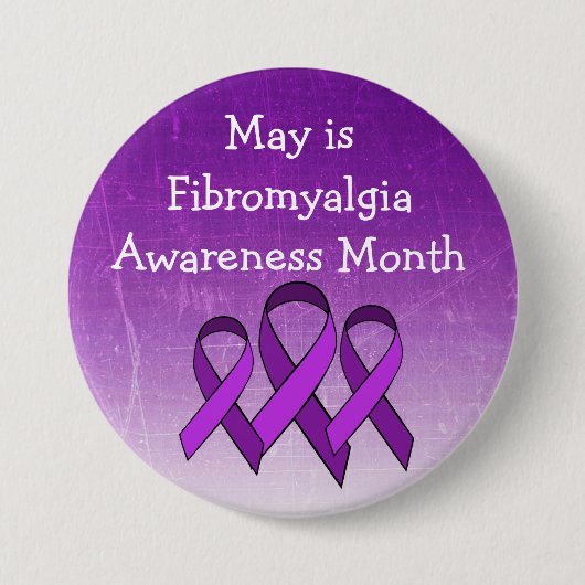 Badge Rond 7,6 Cm Mai est le bouton Fibromyalgie (Devant)