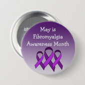 Badge Rond 7,6 Cm Mai est le bouton Fibromyalgie (Devant & derrière)