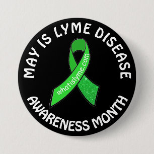 Badge Rond 7,6 Cm Mai est Lyme Maladie Mois de sensibilisation Ruban