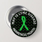 Badge Rond 7,6 Cm Mai est Lyme Maladie Mois de sensibilisation Ruban (Devant & derrière)