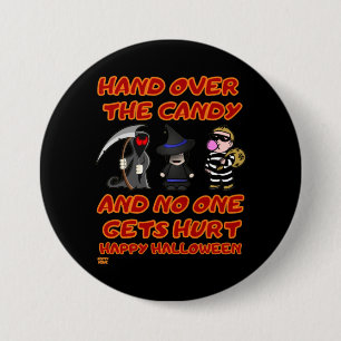 Badge Rond 7,6 Cm "MAIN AU-DESSUS DE LA BOÎTE" drôle d'halloween