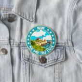 Badge Rond 7,6 Cm Maine (En situation)